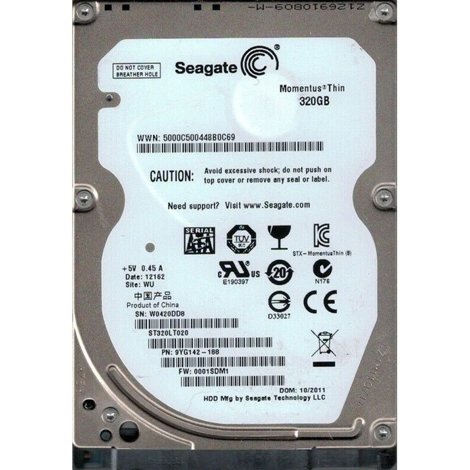 Seagate Momentus 320GB ST320LT020 5400RPM SATA 2.5" Laptop HDD Hard Disk Drive - Image 1 of 1