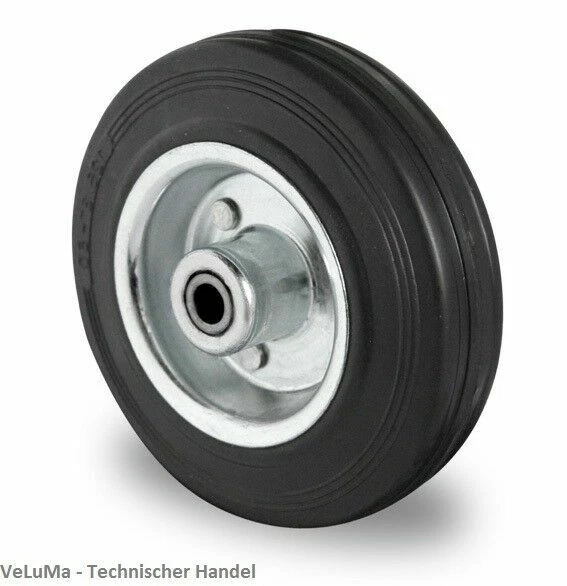 Rad Vollgummi 80 100 125 160 200 mm Ersatzrad Rollenlager Rolle schwarz Räder