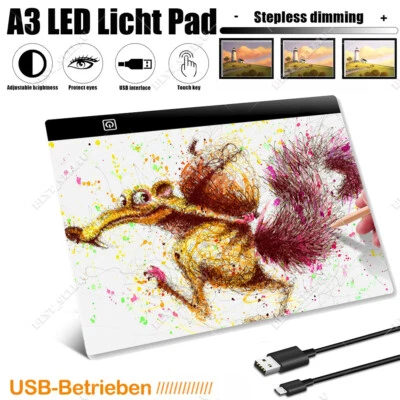 MARKENLOS A3 LED Einstellbar Lichttisch Leuchttablet Tracing Lightpad Board Zeichenbrett