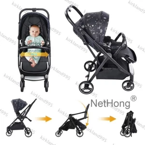 Portable Baby Stroller One-Hand Folding Pushchair W/Adjustable Backrest Footrest - Picture 1 of 11