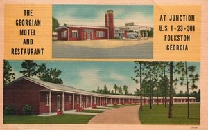 Vintage Postkarte 1991 Georgian Motel Zimmer Restaurant Folkston Georgia Henry Pub - Bild 1 von 2