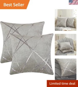 Classic 20 x 20 inch Chenille Pillow Covers with Elegant Geometric Design - 2PCS - Picture 1 of 9