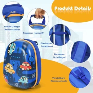 2-teiliges Kinderkoffer-Set Hartschalenkoffer & Rucksack 33 x 22 x 51 cm Dunkelb - Bild 1 von 4