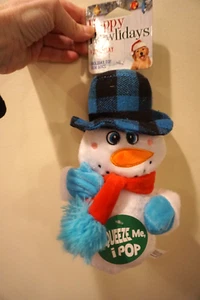 NEW HOLIDAY HAPPY HOWLIDAYS DOG TOY POP & PLAY SNOWMAN - Picture 1 of 4
