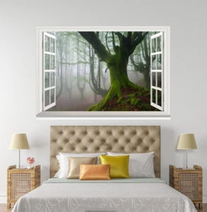 3D Green Trunk Plant 158 Open Windows WallPaper Mural Impresión de pared AJ Jenny - Imagen 1 de 2
