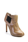 Vince Camuto Womens Stiletto Snake Embossed Trim Booties Brown Leather Size 7M