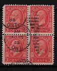 CANADA #197c  A  BLOCK OF 4 CDS CANCEL OF THE DIE II