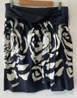 Liz Jordan Skirt Womens Size 14 Black White Pleated Slit Zip Flowy Comfy A-Line