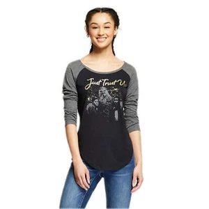 nWT Star Wars 3/4-Sleeve Raglan Graphic Baseball T-Shirt JUST TRUST US XS - Picture 1 of 7