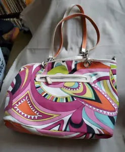 Borsa Strada Reversibile Colori Anni 60/Arancione Boho Hippie Tessuto, Cinturino in Pelle, Mag - Foto 1 di 10