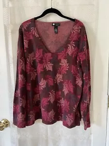 Carole Little Woman Lambs Wool Angora Rabbit Hair Long Sleeve V-Neck Sweater 2X - Picture 1 of 6