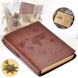 PU Vintage Notizbuch Leder Tagebuch Reisetagebuch A5 Lederbuch Reisen Notizbuch - Bild 1 von 12