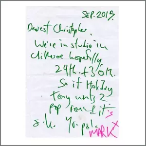 Mark E. Smith The Fall 2015 Handwritten Letter (UK) - Picture 1 of 1