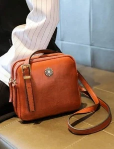Women's Vintage Style Shoulder Bag Simple Square Adjustable Crossbody Bag Brown - Picture 1 of 10
