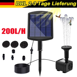 Solar Pumpe Teichpumpe Springbrunnen Brunnen Fontäne Garten Wasserspiel Pumpen - Bild 1 von 12