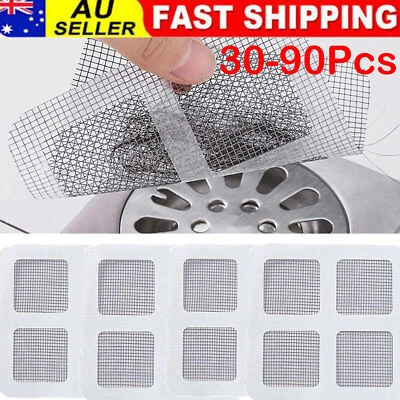 30-90Pcs Disposable Shower Drain Stickers Hair Catcher Mesh Drain Cover Stickers - image 1 of 4