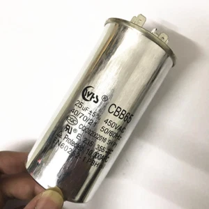 CBB65 Air Conditioner Motor Run Capacitor 25mfd 25uf 450VAC Round Metallized - Picture 1 of 3