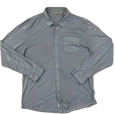 Travis Mathew Evening Bonfire Button Up Shirt Mens Size XL Long Sleeve Blue - Image 1 of 4