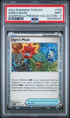 2024 Pokemon TCG Ogre's Mask #159 Ogerpon EX Premium Collection PSA 9 - Image 1 of 2