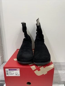 Fit Flop Crush Stiefel schwarzes Wildleder mit schwarzem Leder Damen 10M Wackelbrett neu im Karton - Bild 1 von 11
