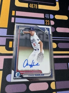 2024 Bowman Draft Chase Harlan Chrome Auto 1st #CPA-CHA Dodgers - Picture 1 of 2
