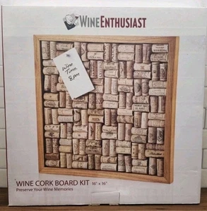 Kit de tablón de anuncios de corcho de vino Wine Enthusiast 16" X 16" soporte de corcho NUEVO en caja - Imagen 1 de 3