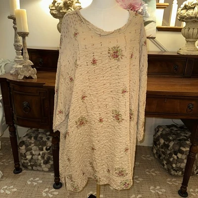 Magnolia Pearl Quilted Silk Francis pullover Sweatshirt 807 PRVCL OS NWOT - Image 1 of 4