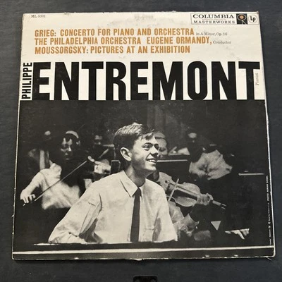 PHILIPPE ENTREMONT - GRIEG MOUSSORGSKY 1958 Columbia 6-Eye VINYL LP RECORD, Mono - Image 1 of 3