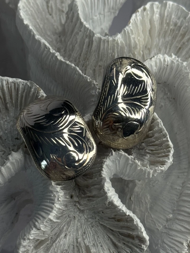 Vintage Esthetic 925 Sterling Silver Clip On Earrings Length 1.20 inch - Image 1 of 4