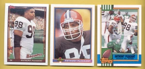 1990-1991 Topps ANTHONY PLEASANT Cleveland Browns 3-Card Lot Rookie RC - Picture 1 of 1