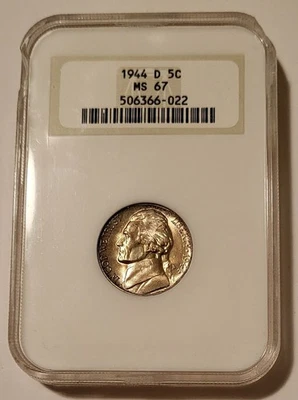 NGC 1944 D Jefferson Silver Nickel MS67 OH* - Image 1 of 4