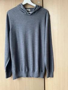 Strickpullover mit Kapuze von Dstrezzed Herren gr L  Grau 100% Merino Wool - Bild 1 von 5