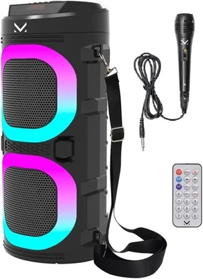 DIFFUSORE PORTATILE CASSA BLUETOOTH MP3 KARAOKE USB AUX 160WATT MAJESTIC FIRE 9 - Immagine 1 di 4