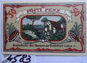 GERMANY 1921 - GEMEINDE TONNDORF-LOHE - 50 Pfg - AU/UNC - GrM 1330.2 - Picture 1 of 2