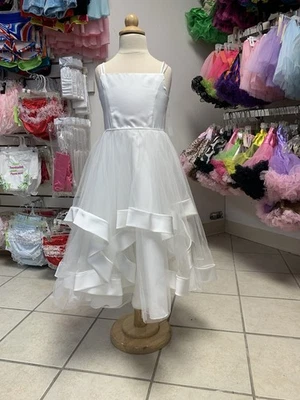 Девочек размер 6 белый цветок девочка папа дочь танец вечеринки чая длина платье - Изображение 1 из 4