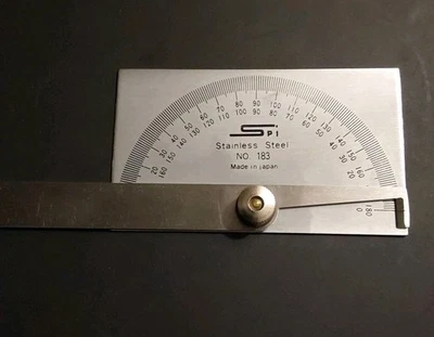SPI 30-393-3 Rectangular Head Protractor: 6" Blade Length, 180° Meas, 1° Dial... - Image 1 of 4