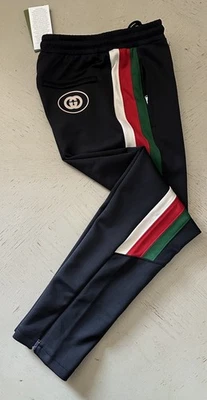New $1300 Gucci Men Drawstring Track Pants Black/Multicolor Size S Made in Italy - Image 1 of 4
