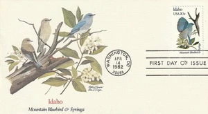 Enveloppe Philatélique 1982 Oiseaux & Fleurs des 50 Etats Idaho - Foto 1 di 2