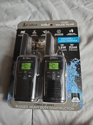 Cobra RX385 32 Mile Range Walkie Talkie - Black, Pair - Image 1 of 2