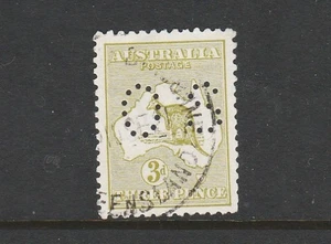 1915 THIRD WATERMARK 3d OLIVE OS RARE "DIE 2" KANGAROO BW 13BA $275.00 FINE USED - Picture 1 of 2