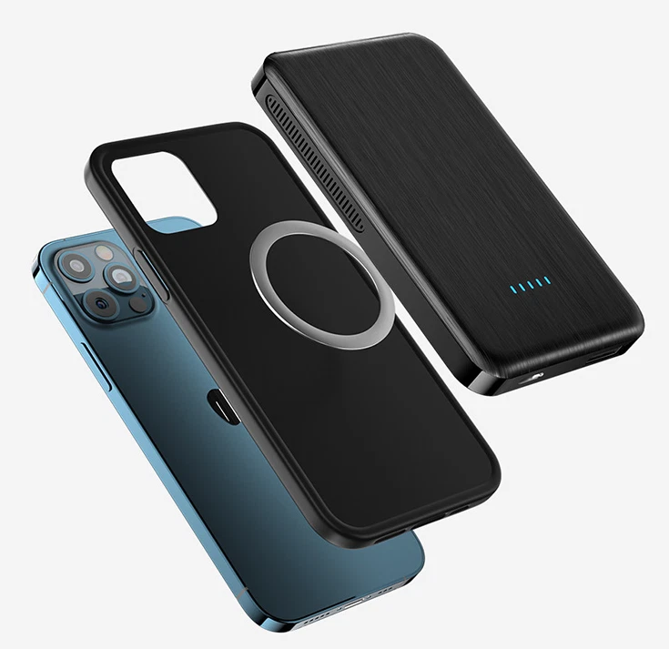 Wireless Magnetic Power Bank / Charger (Black) Universal w/ MagSafe Ring Sticker - Image 1 of 4