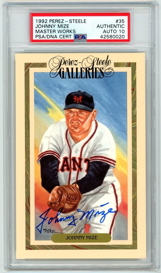 Johnny Mize Signed Perez Steele Master Works - PSA DNA 10 - Image 1 of 1