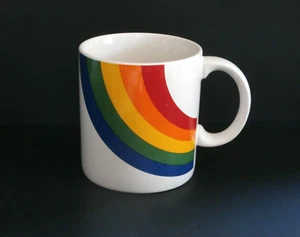 Vintage 1984 Rainbow Gay Pride LGBTQA Coffee Cup Mug Made in Korea Bright Colors - Picture 1 of 10