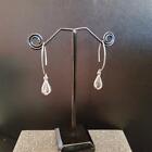 Tear Drop Dangle Hook Earrings In Sterling Silver  177