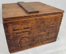 Antique Vtg Primitive Wooden Finger Jointed Box Rustic Decor Peerless A2 
