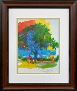 LeRoy Neiman "Winged Foot Golf Club, NY " Custom Framed Art Golf Courses - Picture 1 of 3