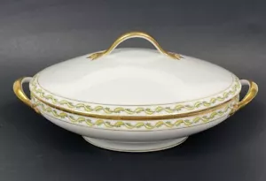Limoges Tressemanes & Vogt T V Longchamps ovale bedeckt Auflaufform 12" x 7" - Bild 1 von 13