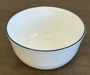 CORELLE 6 1/4" SOUP CEREAL DEEP BOWL ~ WHITE WITH BLUE RIM - Picture 1 of 8