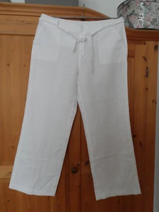 Marlene Hose in weiß mit LEINEN, YESSICA C&A, Gr. 44, 107 cm lang - Bild 1 von 3