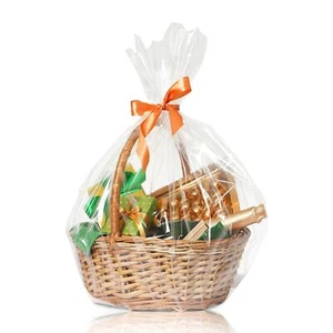 Cellophane Wrap for Gift Baskets 10 PCS 18x30 Inches Large Clear Cello Gift B... - Picture 1 of 7